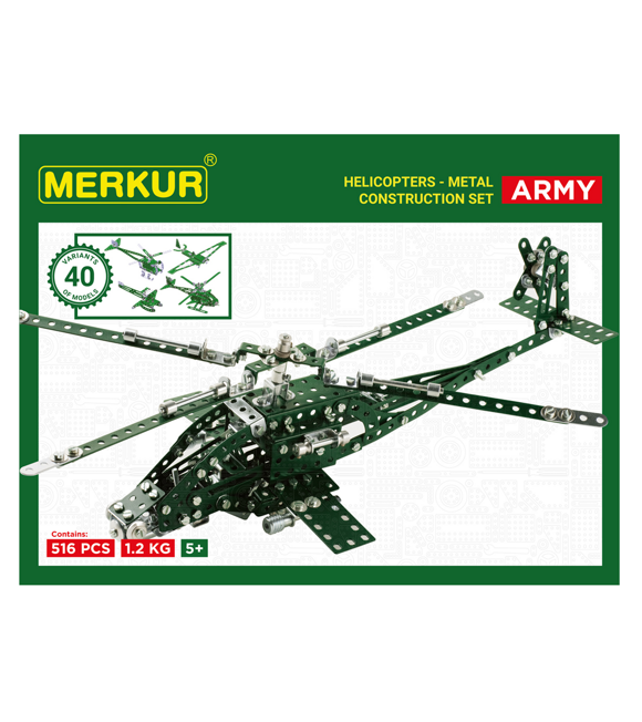Súprava vrtuľníkov, 515 dielov, 40 modelov Merkur 10996025