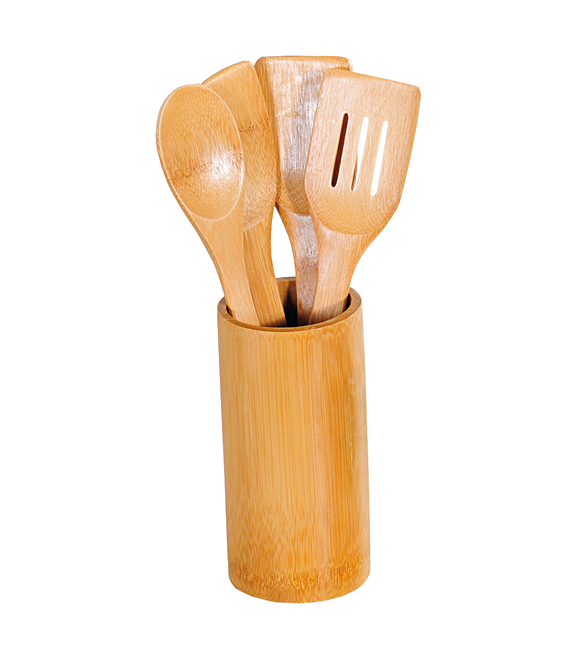 Sada bambusového kuchynského náčinia, Ø 8,5 cm, 5 ks, KESPER 81102